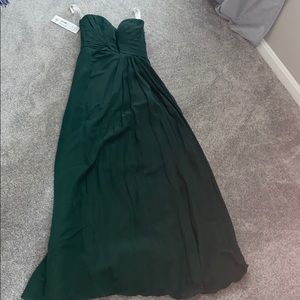 Azazie “Arabella” in dark green. Size 4